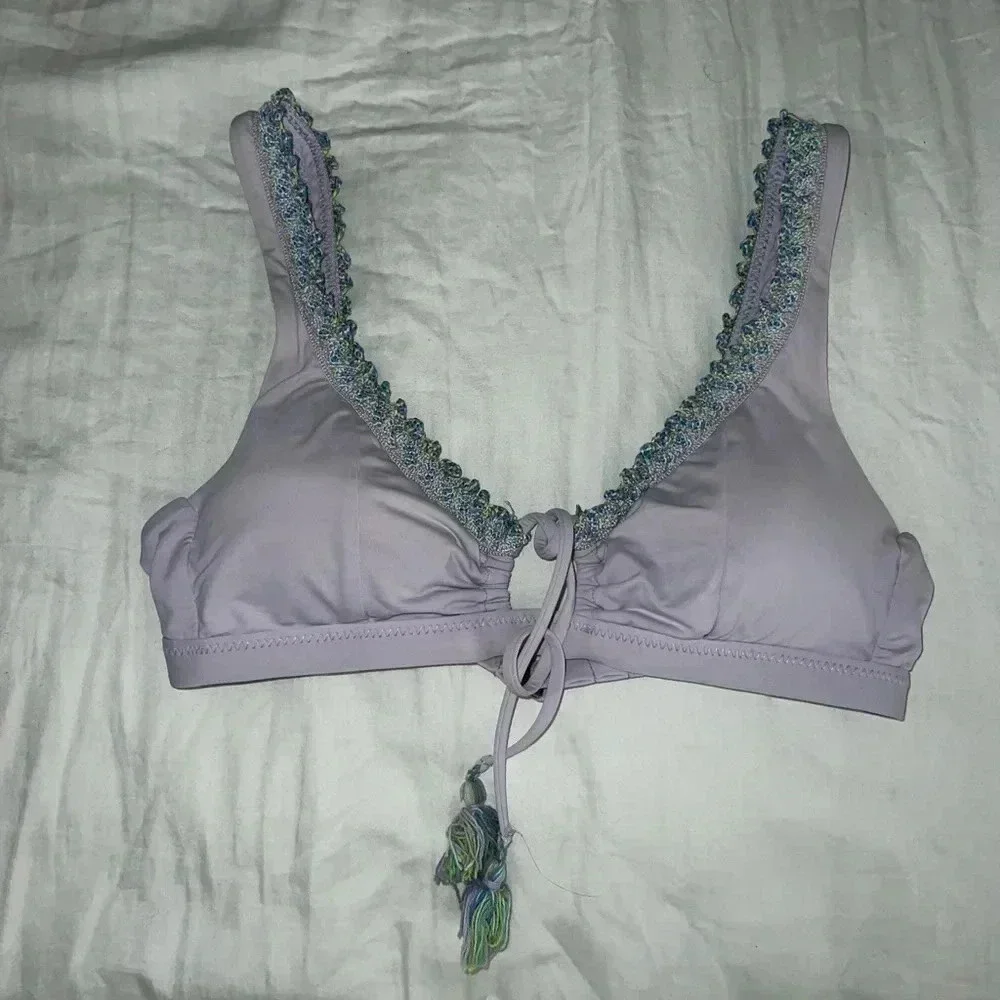 Becca by Rebecca Virtue Womens Mardi Gras Classic Bikini Top Size Small